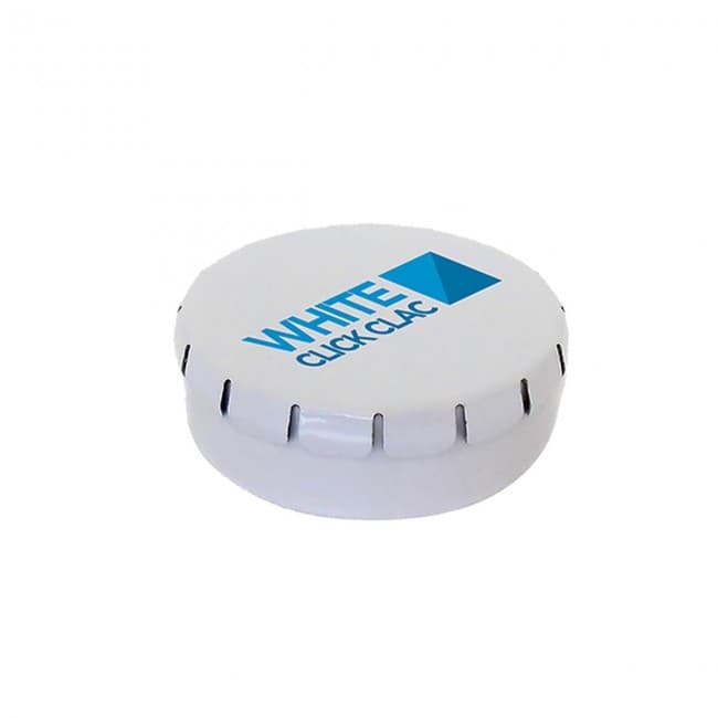 Custom Printed 45mm Click Clack Mint White Tin