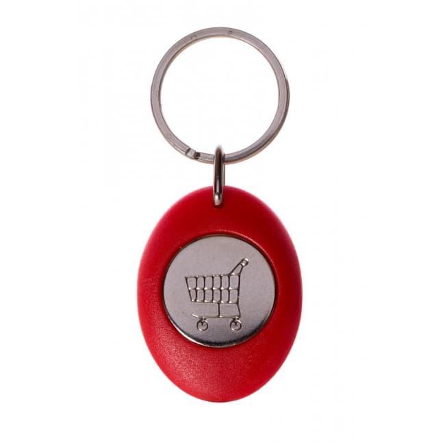 Custom Printed Trolley Coin Keyring - Image 1