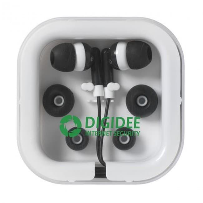 Custom Printed Earphones in Square Case - Image 5