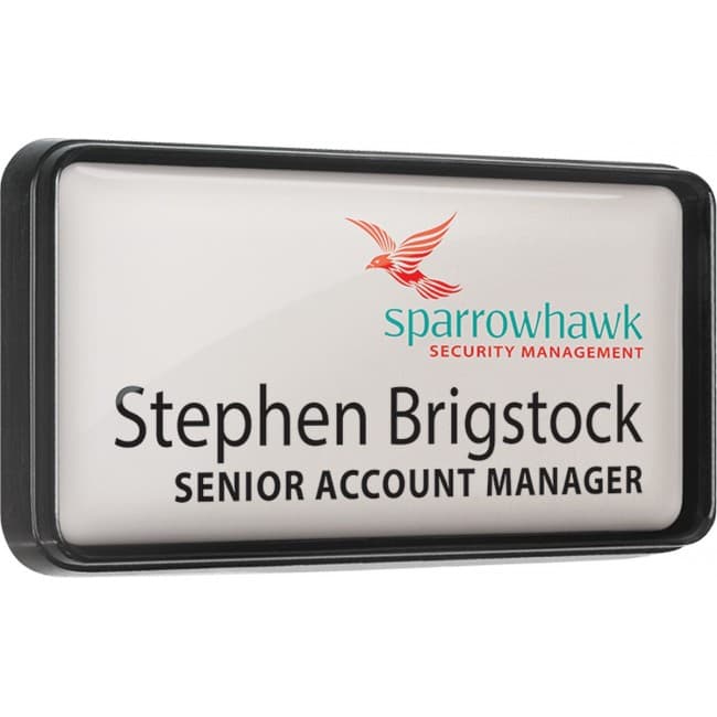 Custom Printed Personalised plastic framed name badges