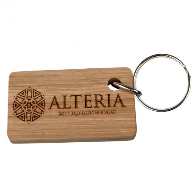 Custom Printed Real wood small keyring single sided