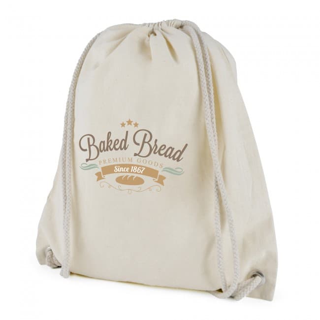 Custom Printed Electra Natural Coloured Drawstring Bag 5oz - Image 2