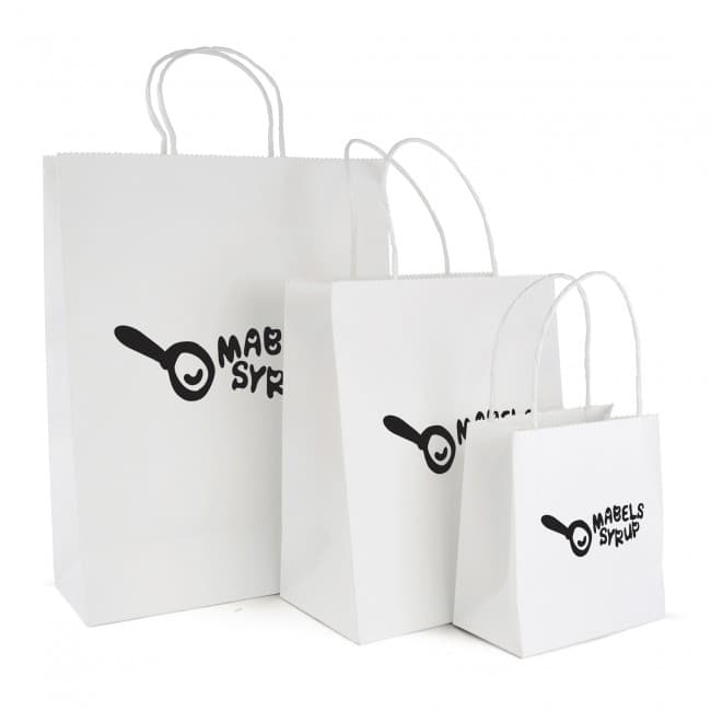 Custom Printed Brunswick White Paper Bag - Image 1