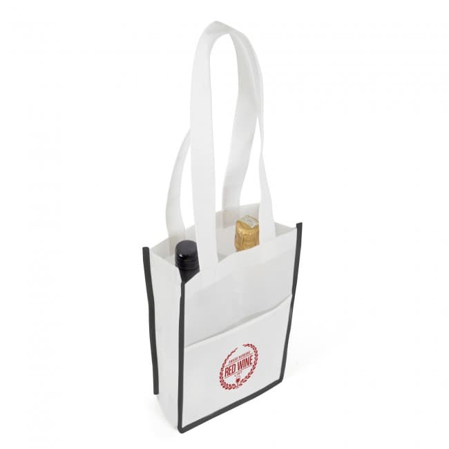 Custom Printed Sapphire Non-Woven Wine Bag - Image 2