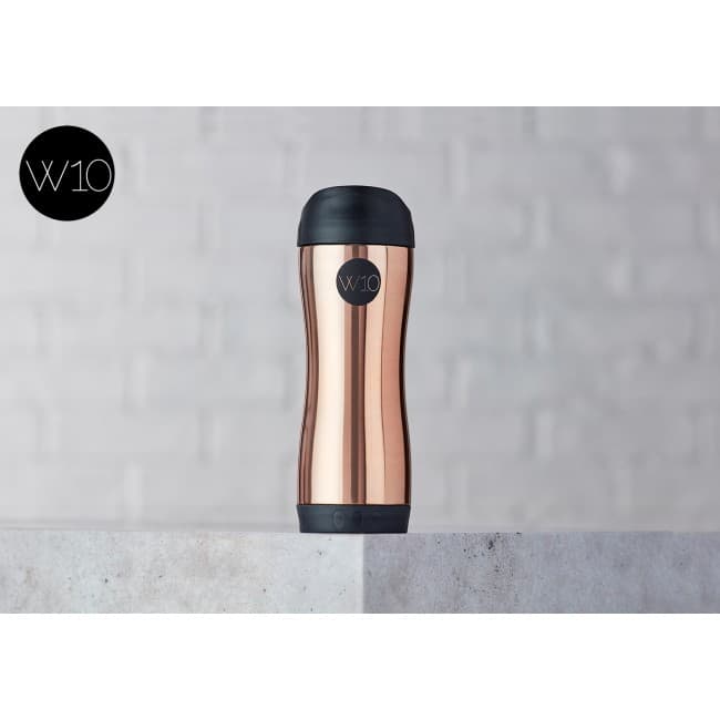 Custom Printed W10 400ML Vacuum Insulated Travel Mug With Push Button 