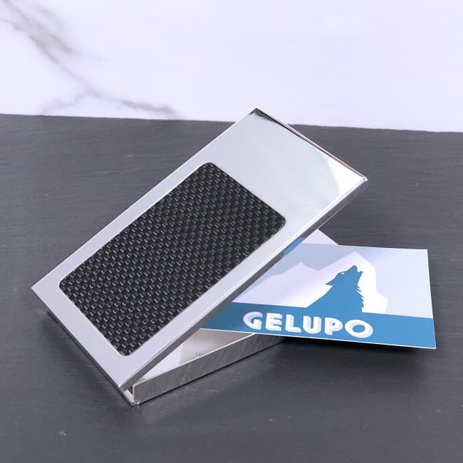 Custom Printed Business Card Case - Carbon Fibre