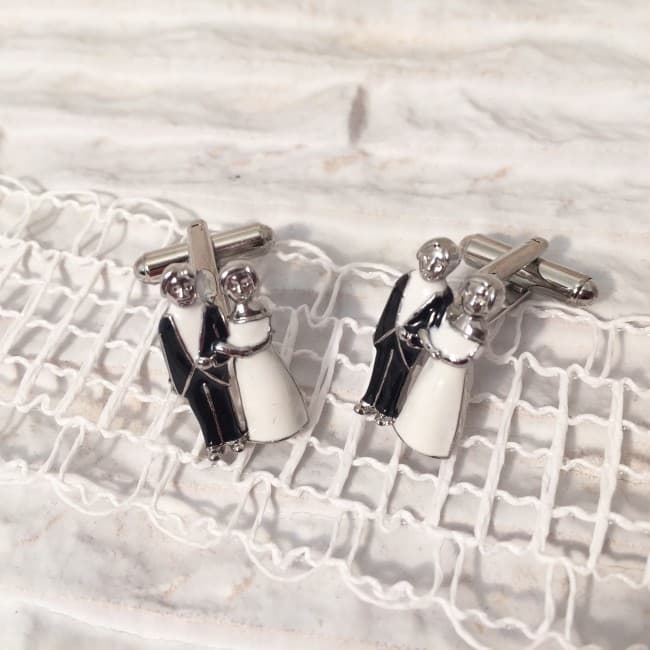 Custom Printed Bride and Groom Cufflinks