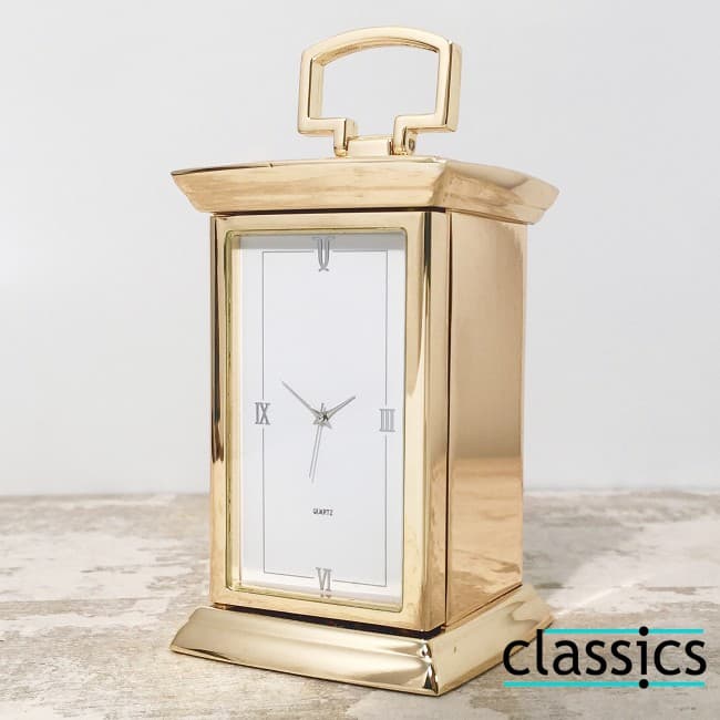 Custom Printed Regent Carriage Clock - Gold Finish