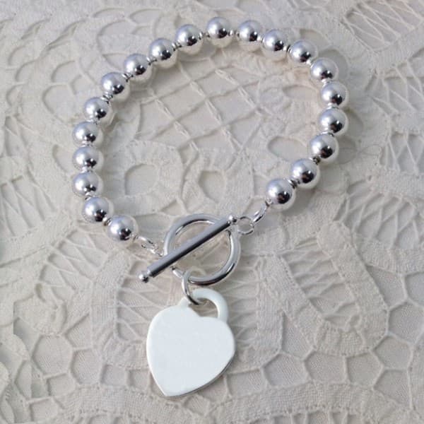 Custom Printed Messina Silver Plated Ball Bracelet