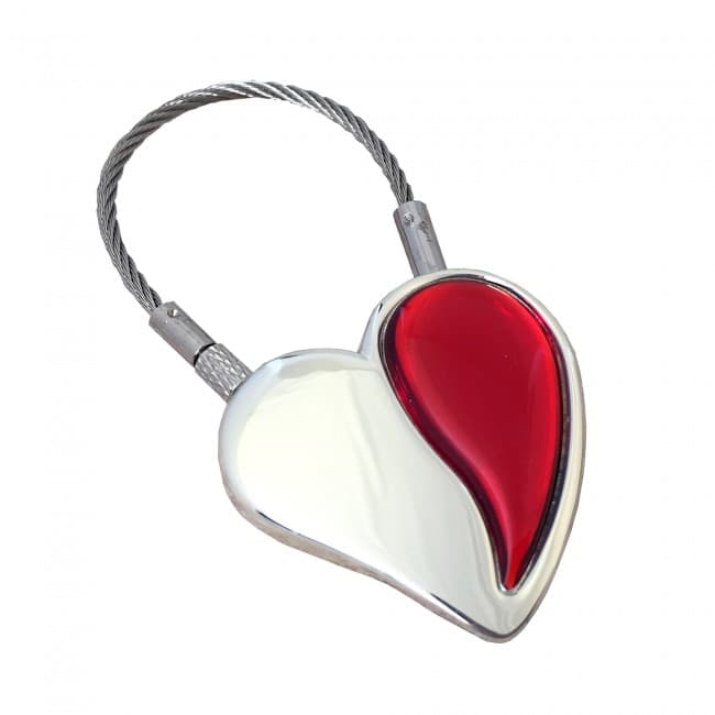 Custom Printed Red Heart Keyring