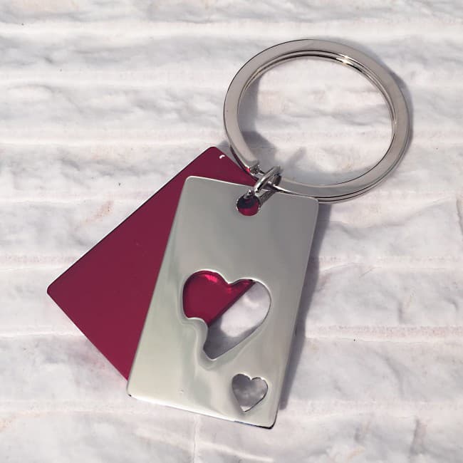 Custom Printed Burning Heart Keyring