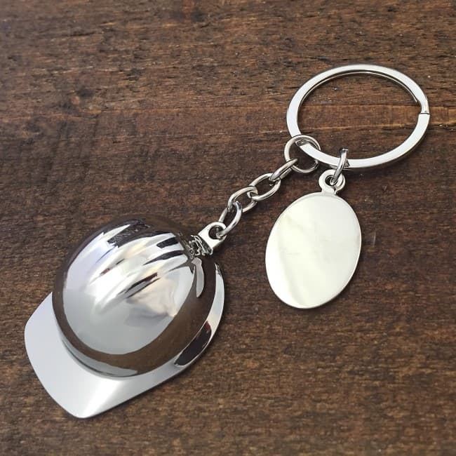 Custom Printed Workmans Helmet Keyring