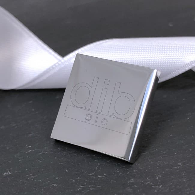 Custom Printed Engraved Lapel Pins - Square