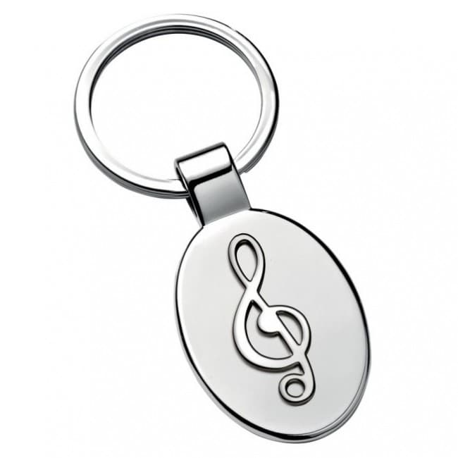 Custom Printed Music "Treble Clef" Keyring - Oval