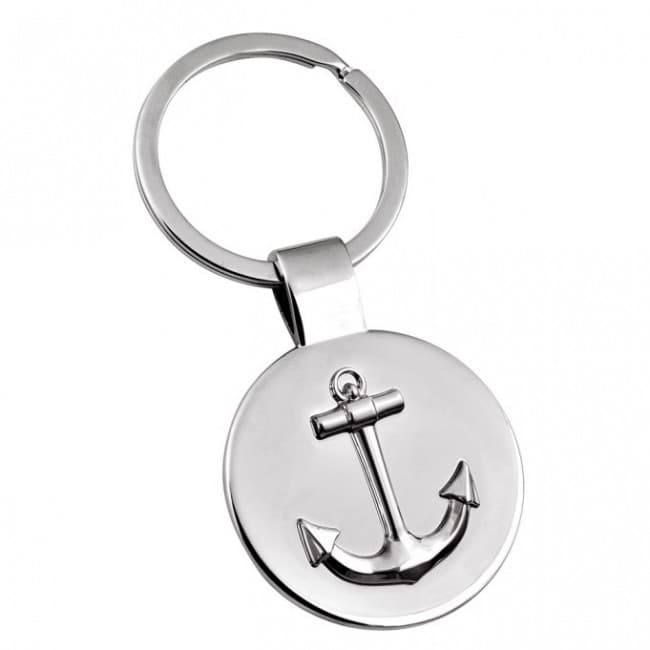 Custom Printed Anchor Keyring - Circle