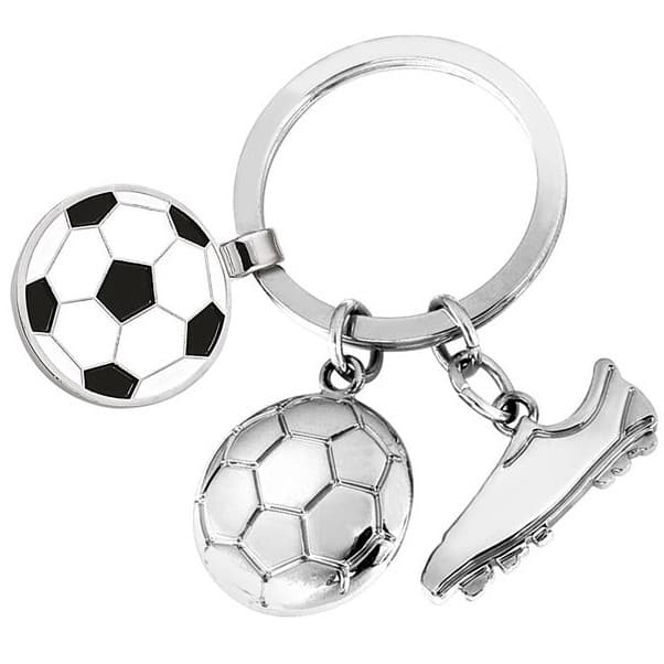 Custom Printed Football Boot and Ball Keyring