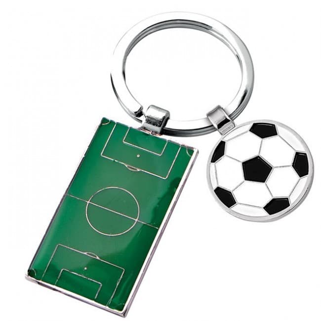 Custom Printed Football Pitch and Ball Keyring