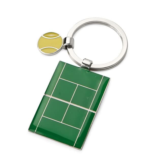 Custom Printed Tennis Court and Ball Keyring