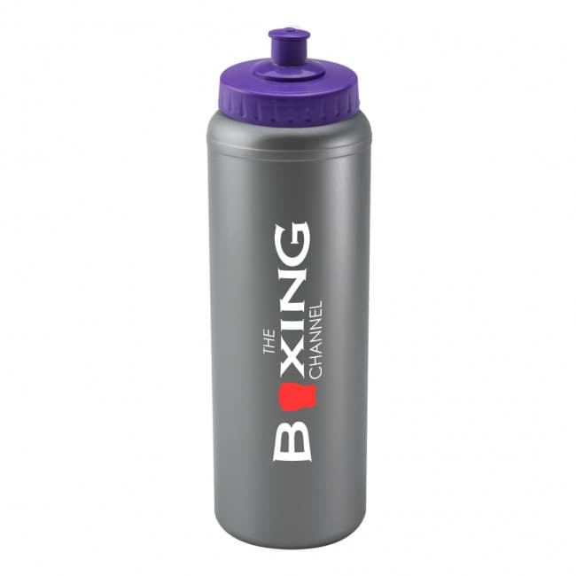 Custom Printed Sports Bottle 1L Silver