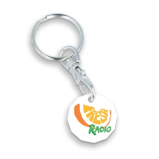 Custom Printed Recycled Plastic Trolley Coin Keyring