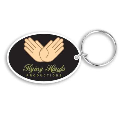 Custom Printed 50mm Oval Keyring