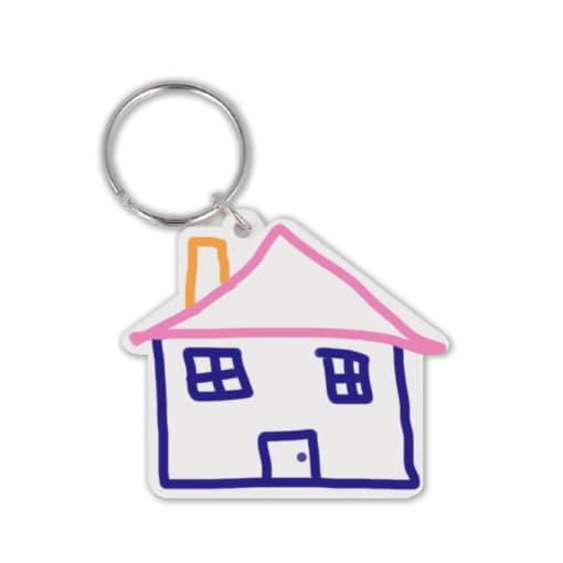 Custom Printed House Shaped  Keyring