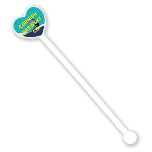 Custom Printed 30mm HEART Shaped Drink Stirrer