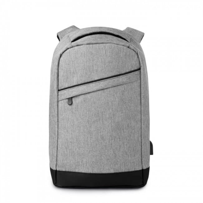 Custom Printed 2 Tone Backpack With USB Charging Cable - Image 1