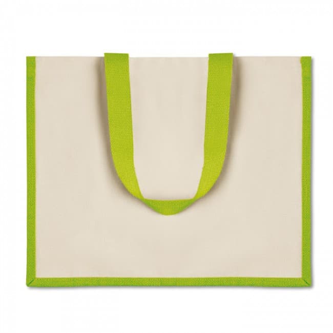 Custom Printed Jute & Canvas Shopping Bag - Image 1