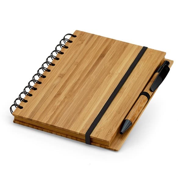 Custom Printed Dickens A5 B6 Spiral Notebook In Bamboo With Recycled Paper