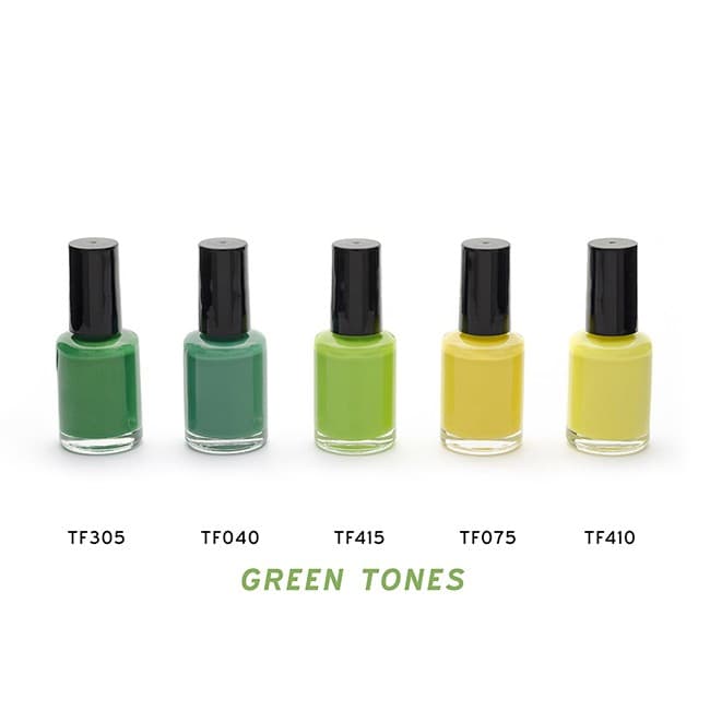 Custom Printed Green & Yellow Nail Polish in a Bottle, 10ml