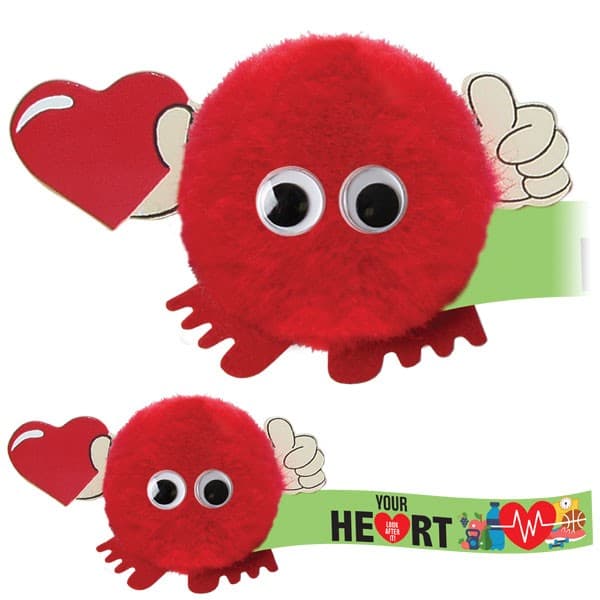 Custom Printed Heart Handholder Logobug