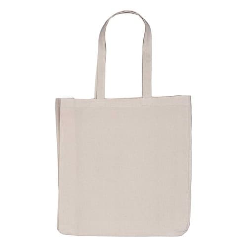 Custom Printed Natural 10oz Long Handled Canvas Shopper (Full Gusset)