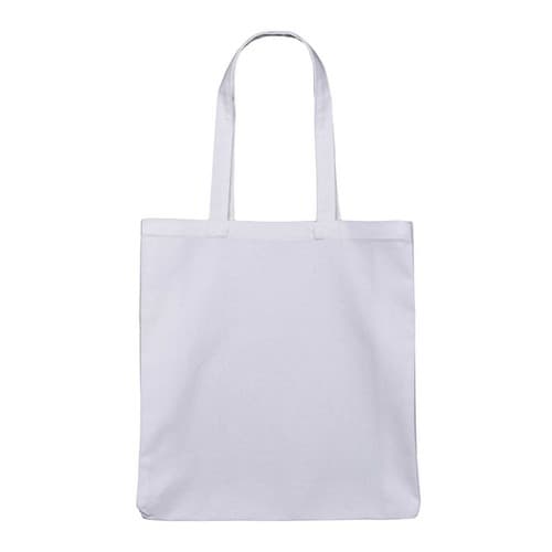 Custom Printed White/Black 10oz Long Handled Canvas Shopper (Full Gusset) - Image 2