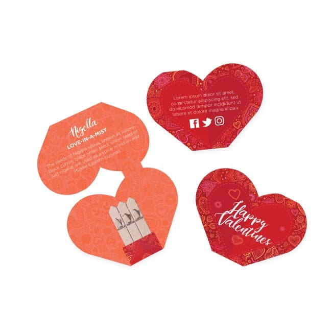 Custom Printed Heart Seedsticks