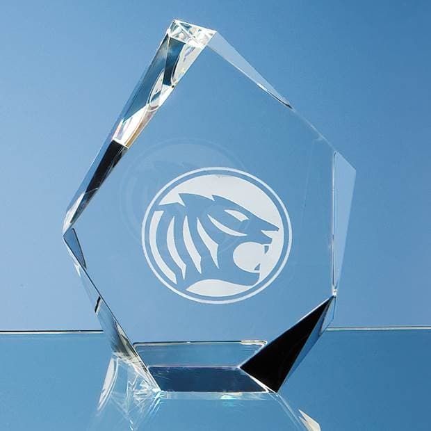 Custom Printed 13cm Optical Crystal Facet Iceberg Award