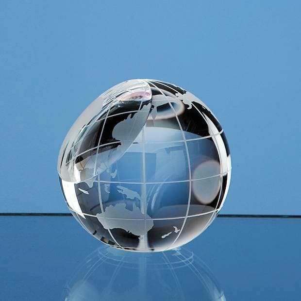 Custom Printed 6cm Optical Crystal Globe Paperweight