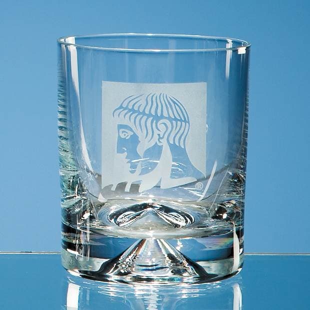 Custom Printed 260ml Dimple Base O/F Whisky Tumbler