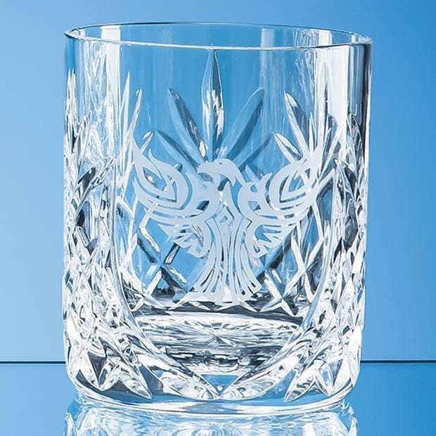 Custom Printed 400ml Glencoe Lead Crystal Panel Whisky Tumbler