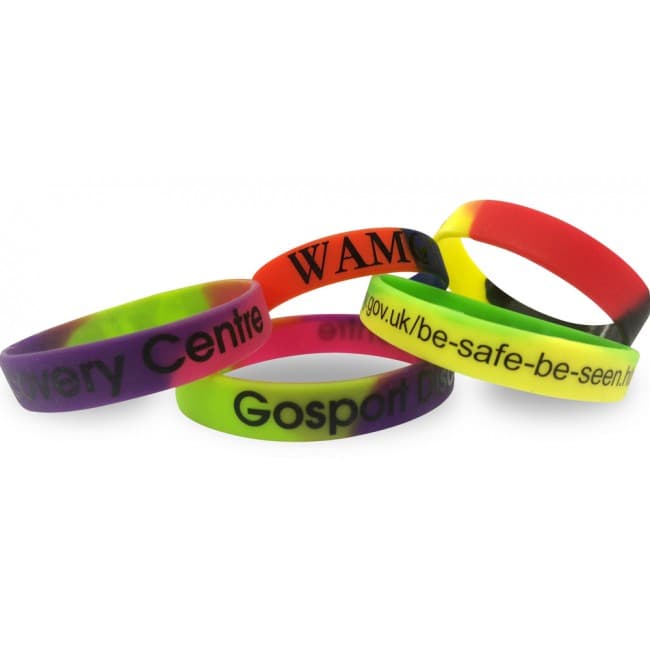 Custom Printed Multi Colour Wristband - Embossed/Raised with Colour Fill In