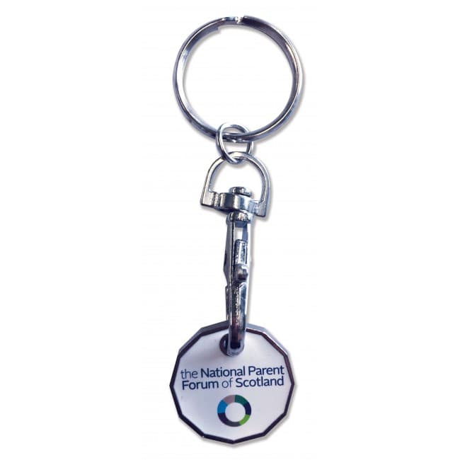 Custom Printed Trolley Coin Keyring - Printed - 1 Side