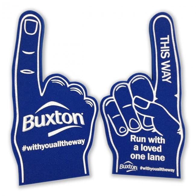 Custom Printed Standard 45cm foam hand printed 1 colour to BOTH sides