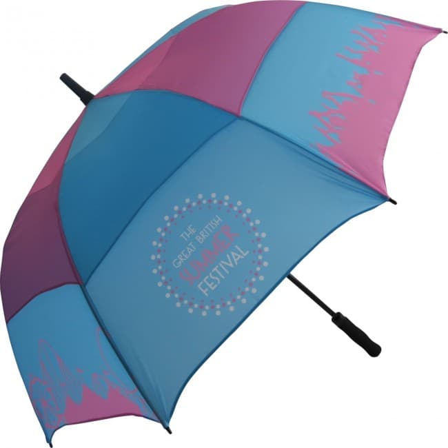 Custom Printed Fibrestorm Auto Vented Umbrella - Image 1