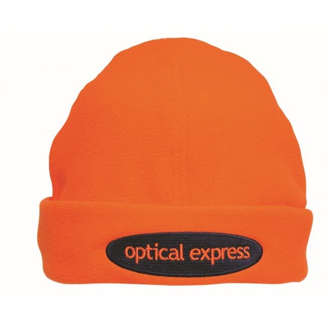 Custom Printed Luminescent Safety Micro Fleece Beanie