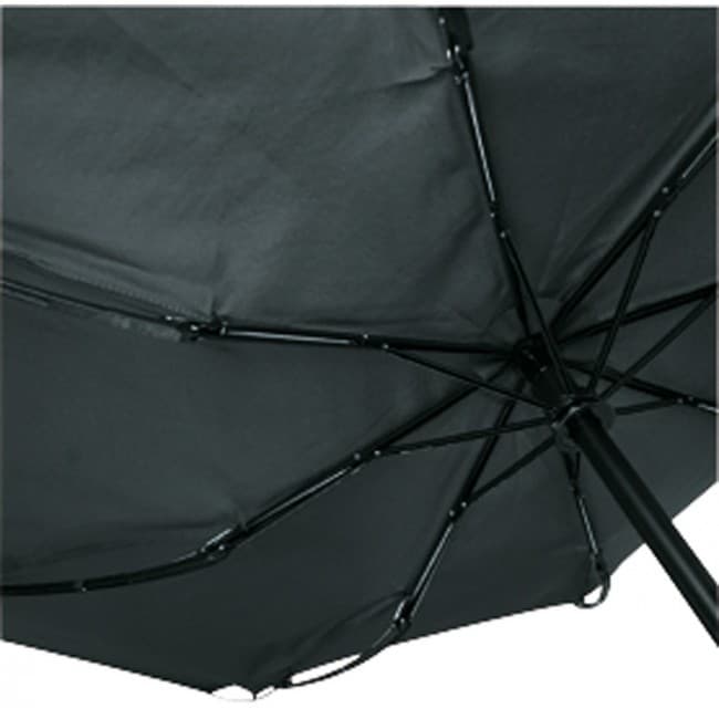 Custom Printed FARE Flat Black Magic Windfighter Oversize Mini Umbrella - Image 4