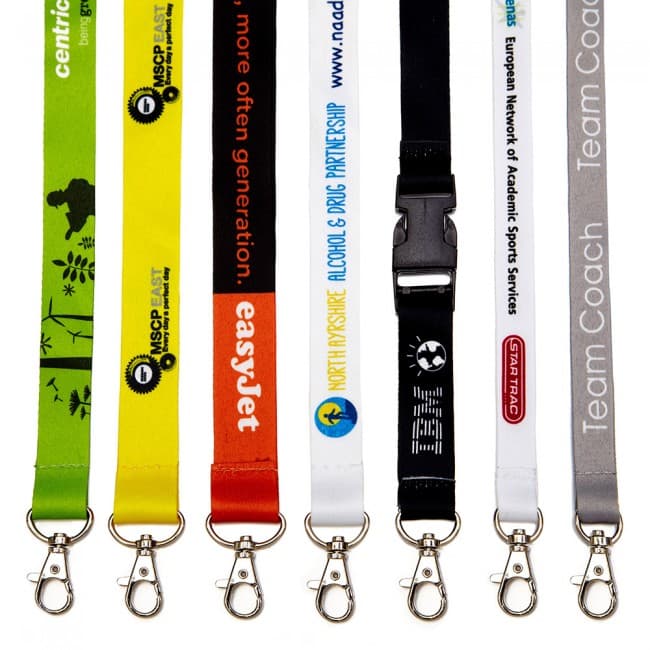 Custom Printed 25mm Single Layer Slippery Polyester Lanyard