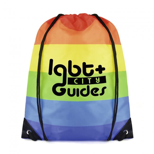 Custom Printed Rainbow Drawstring Bag