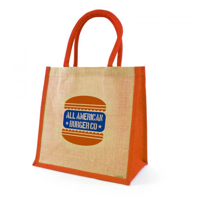 Custom Printed Coloured Halton Eco-Friendly Jute Shopper - Image 1