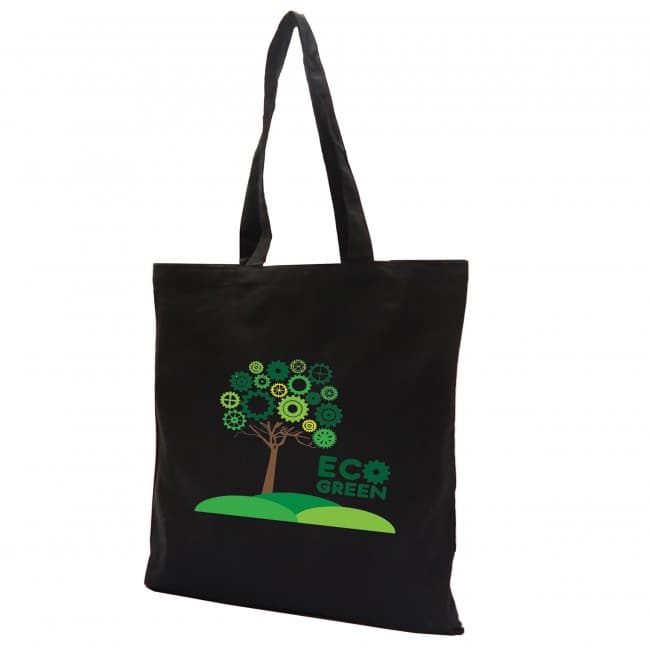 Custom Printed Dunham 8oz Premium Blackl Cotton Shopper Bag