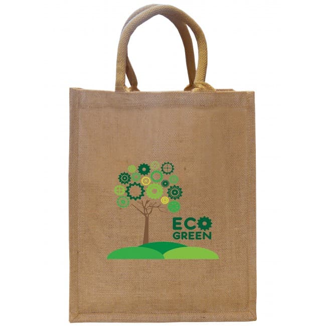 Custom Printed Medium Natural Jute Exhibition Bag